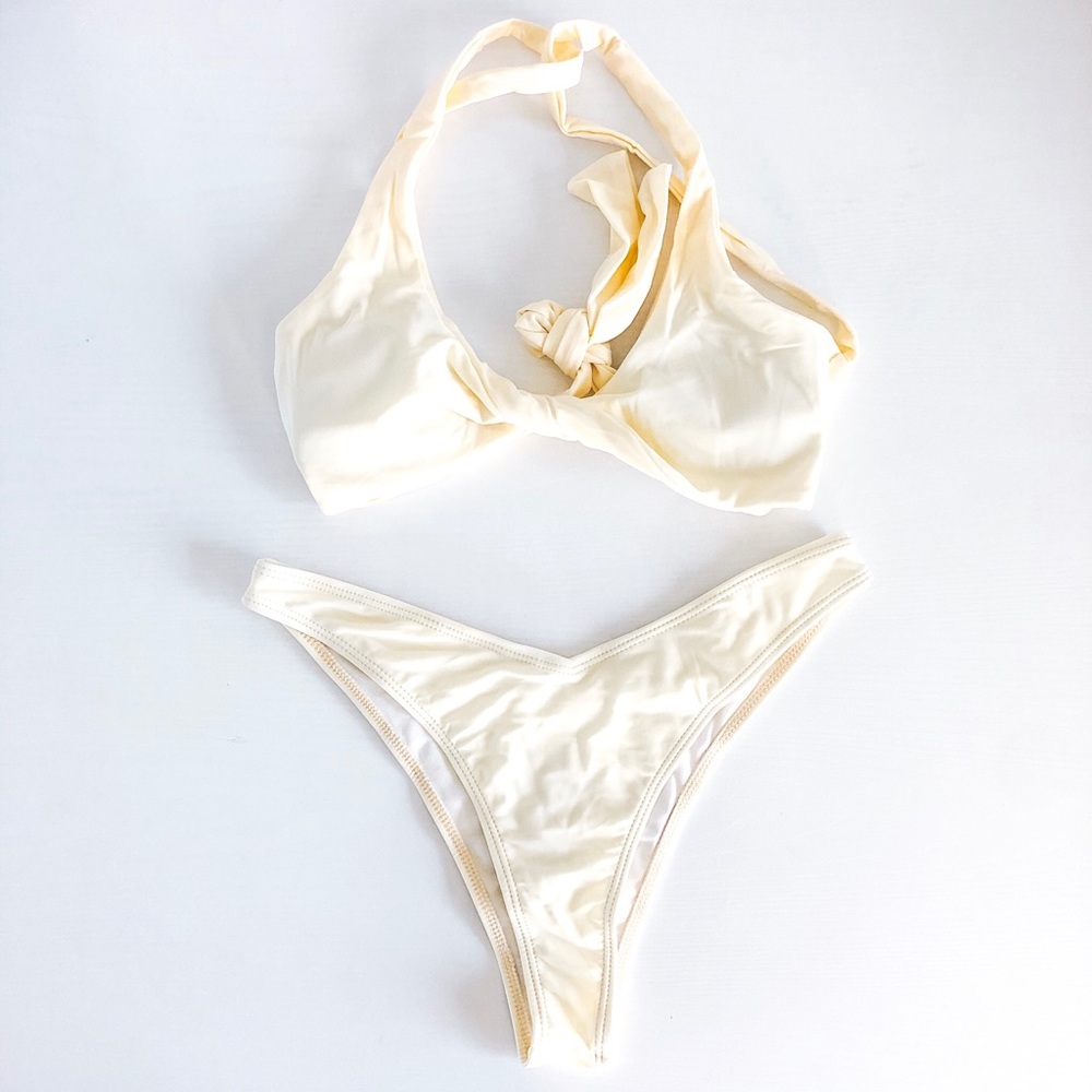 Aloha Cream Twist Top Bikini - Picture 3 of 7